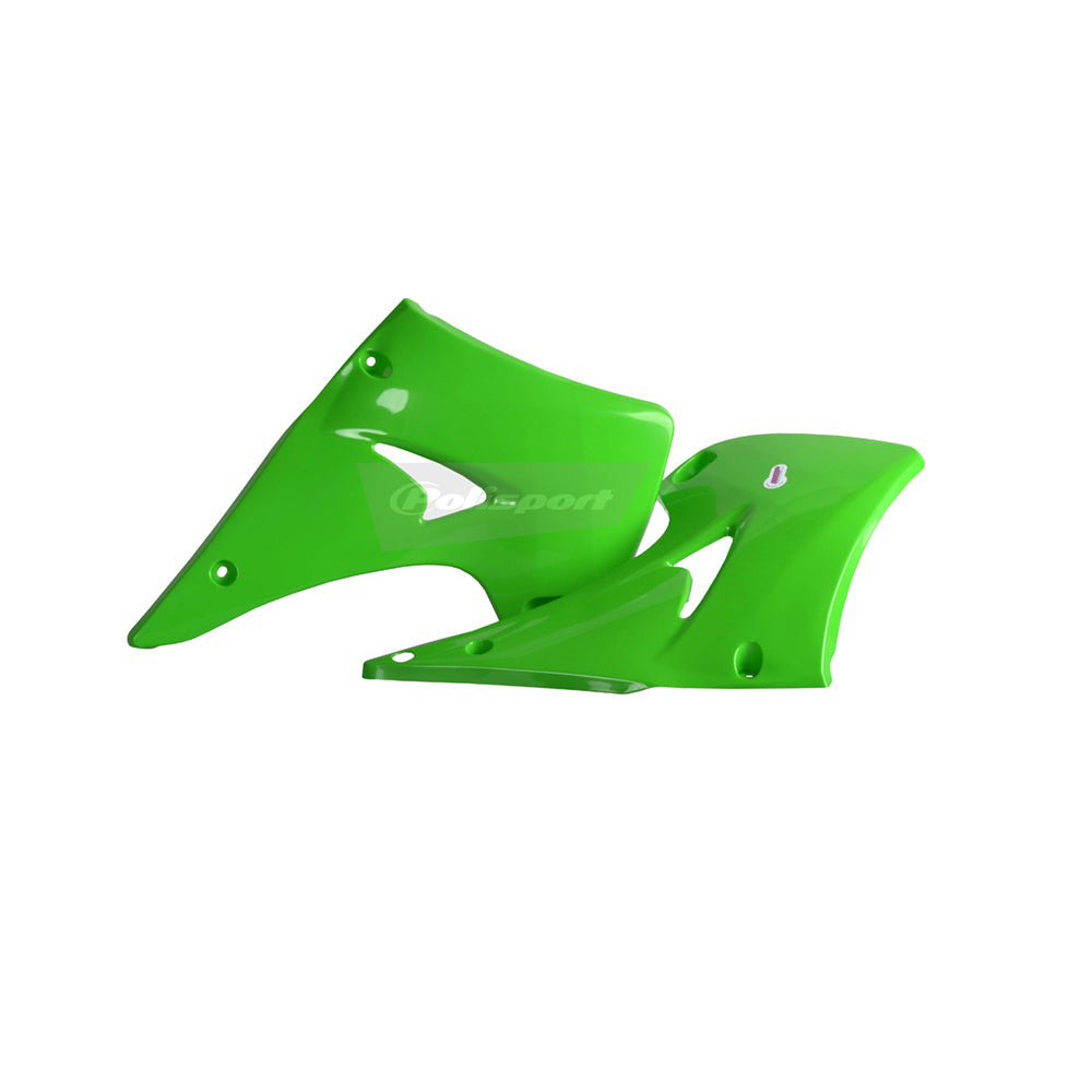 Polisport Rad Radiator Scoops Tank Panels For Kawasaki KX 125 OEM Color Green 2003-2008